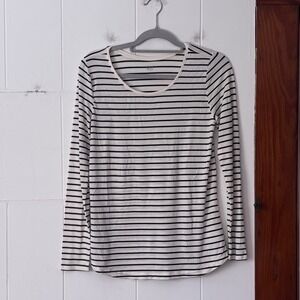 GAP Luxe Striped Long‎ Sleeve Scoop Neck Top Women's Size S